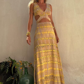 V-Neck Off Waist Sexy Split Slim Dress