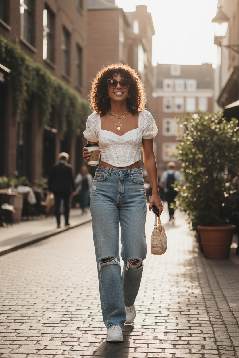 Sweetheart Neckline Cropped Corset Lifestyle